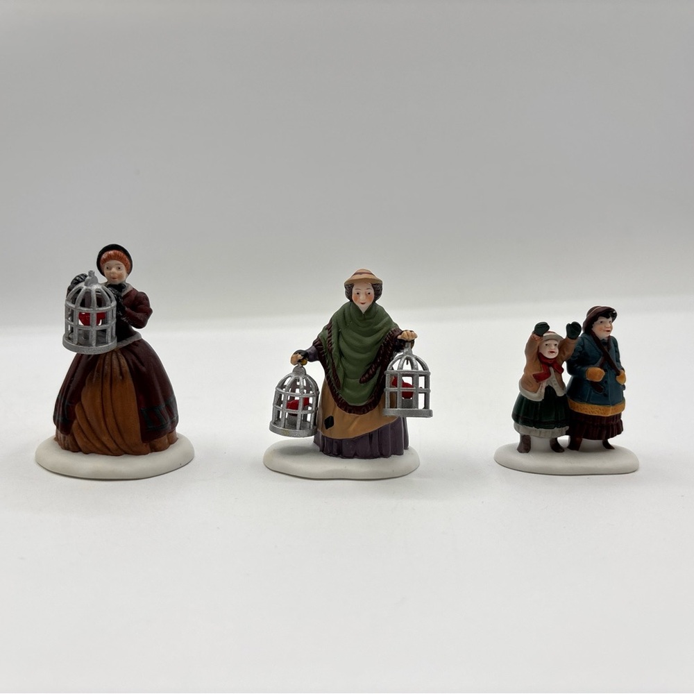 Department 56 1992 Heritage Village Collection The‎ Bird Seller Set Of 3 5803-3